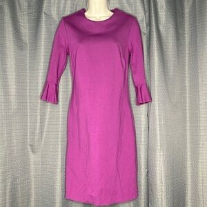 BANANA REPUBLIC PURPLE PONTE FLUTTER SLEEVES DRESS SIZE 4